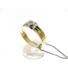 Salvini anello solitario oro giallo e bianco con diamante ct.0,14 ref. n55646